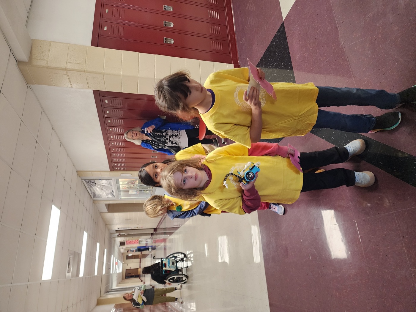 Flower STEMs team by the lockers
